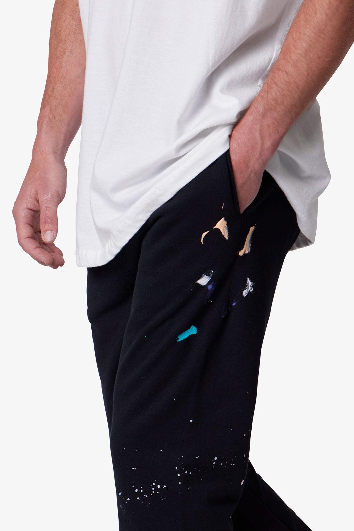 Contrast Bootcut Sweatpants - Black Male Product Image