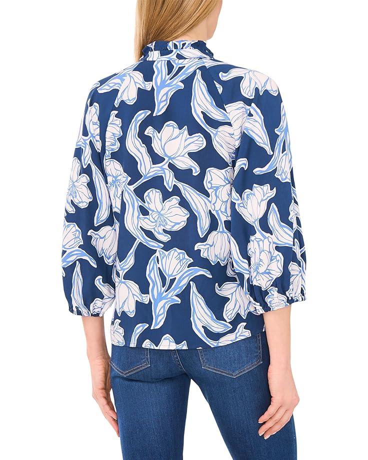 Embrodiery Short Sleeve Open Tie Front Top Product Image