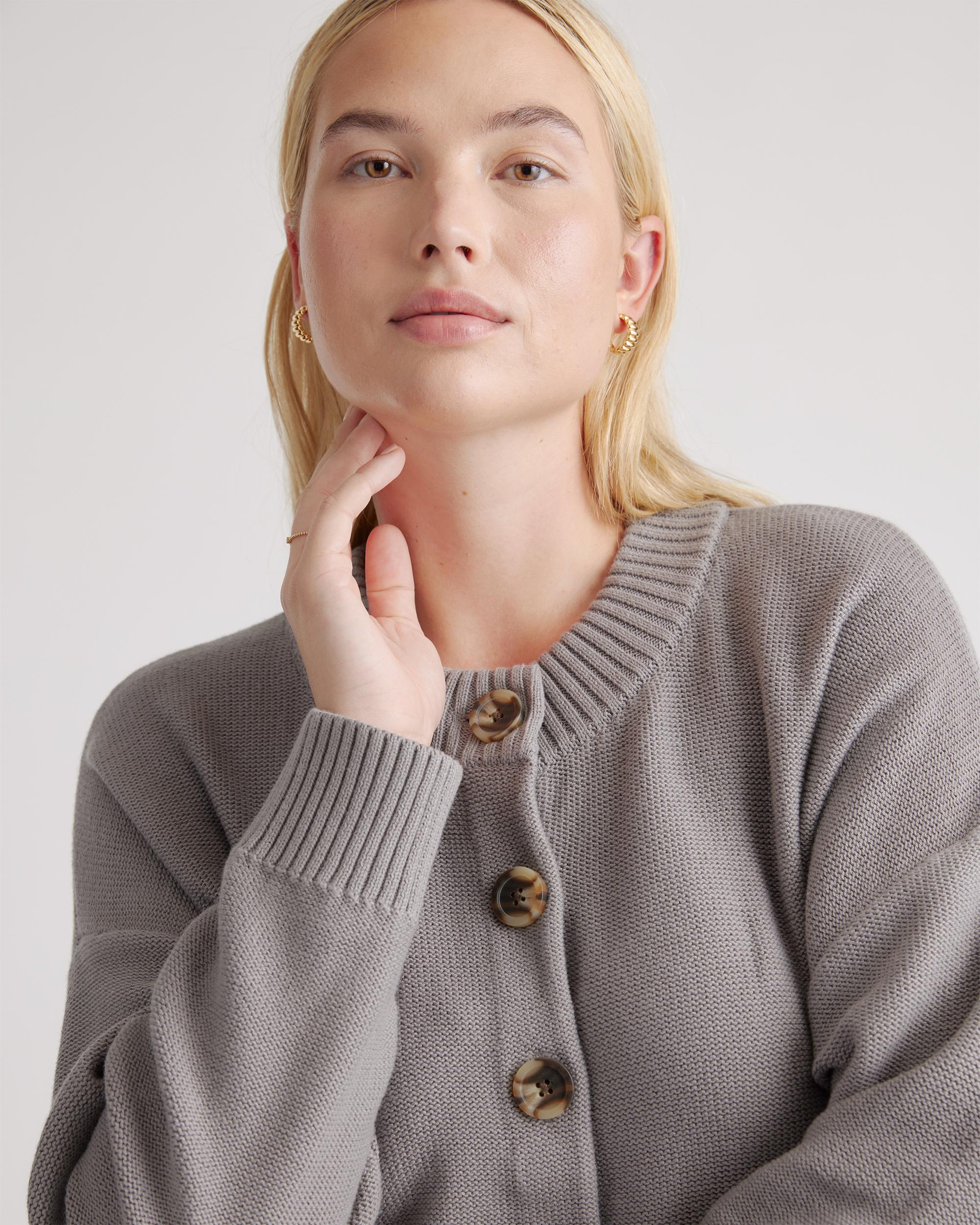Quince | Women's Cropped Cardigan Sweater Organic Cotton Product Image