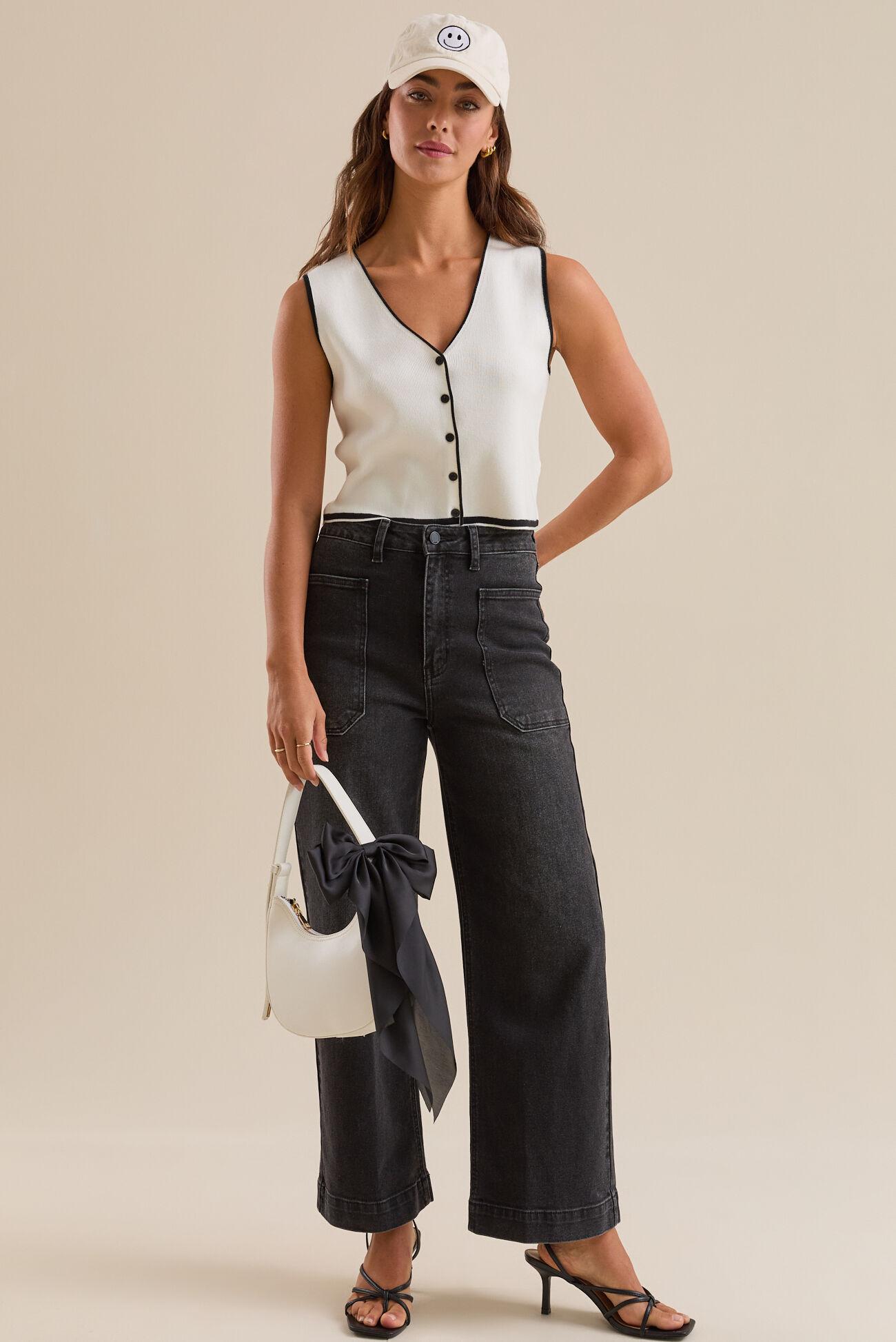 Bella Button Up Sweater Vest Product Image