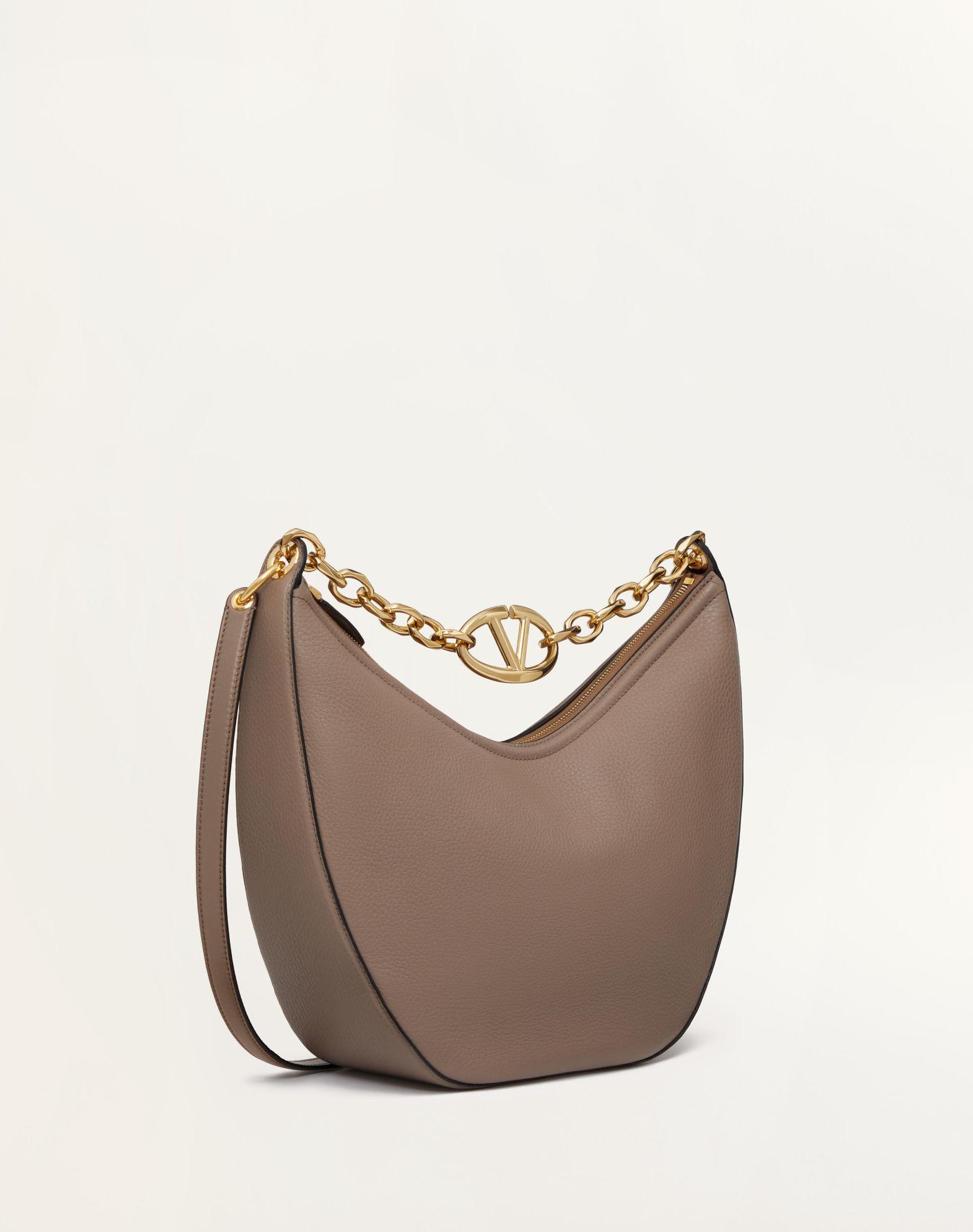 Vlogo Moon Medium Grainy Calfskin Hobo Bag With Chain Product Image