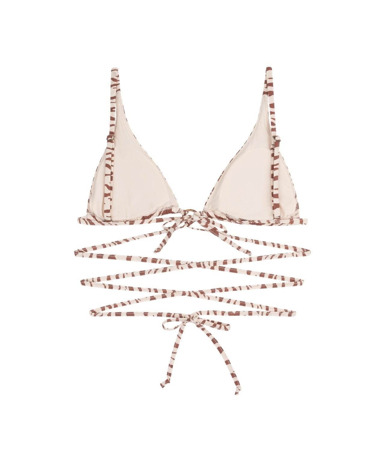 Bikini top with animal print Product Image