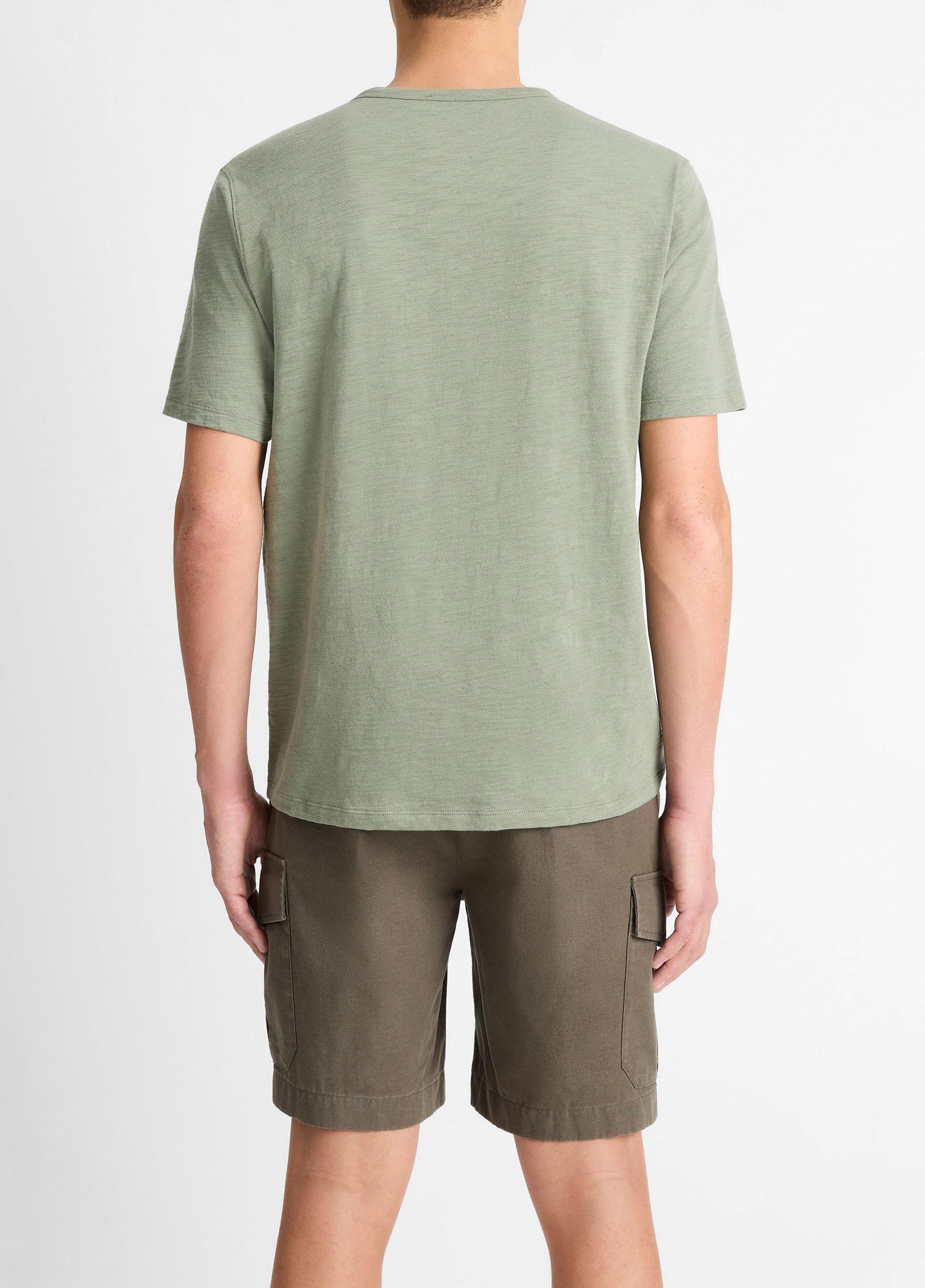 Slub Cotton Split-Neck T-Shirt Product Image