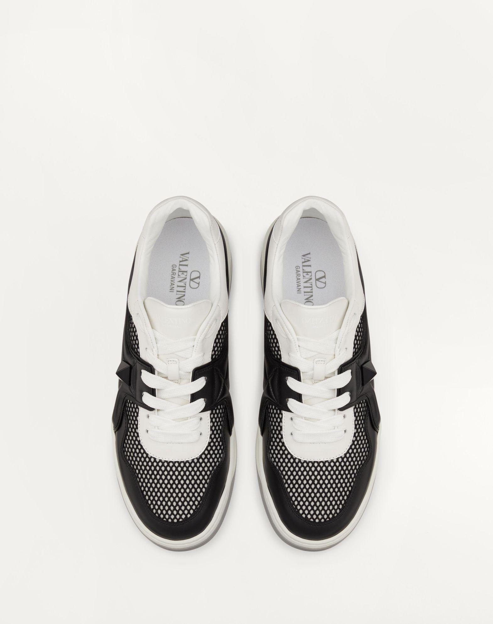 One Stud Low-Top Mesh And Nappa Leather Sneaker Product Image