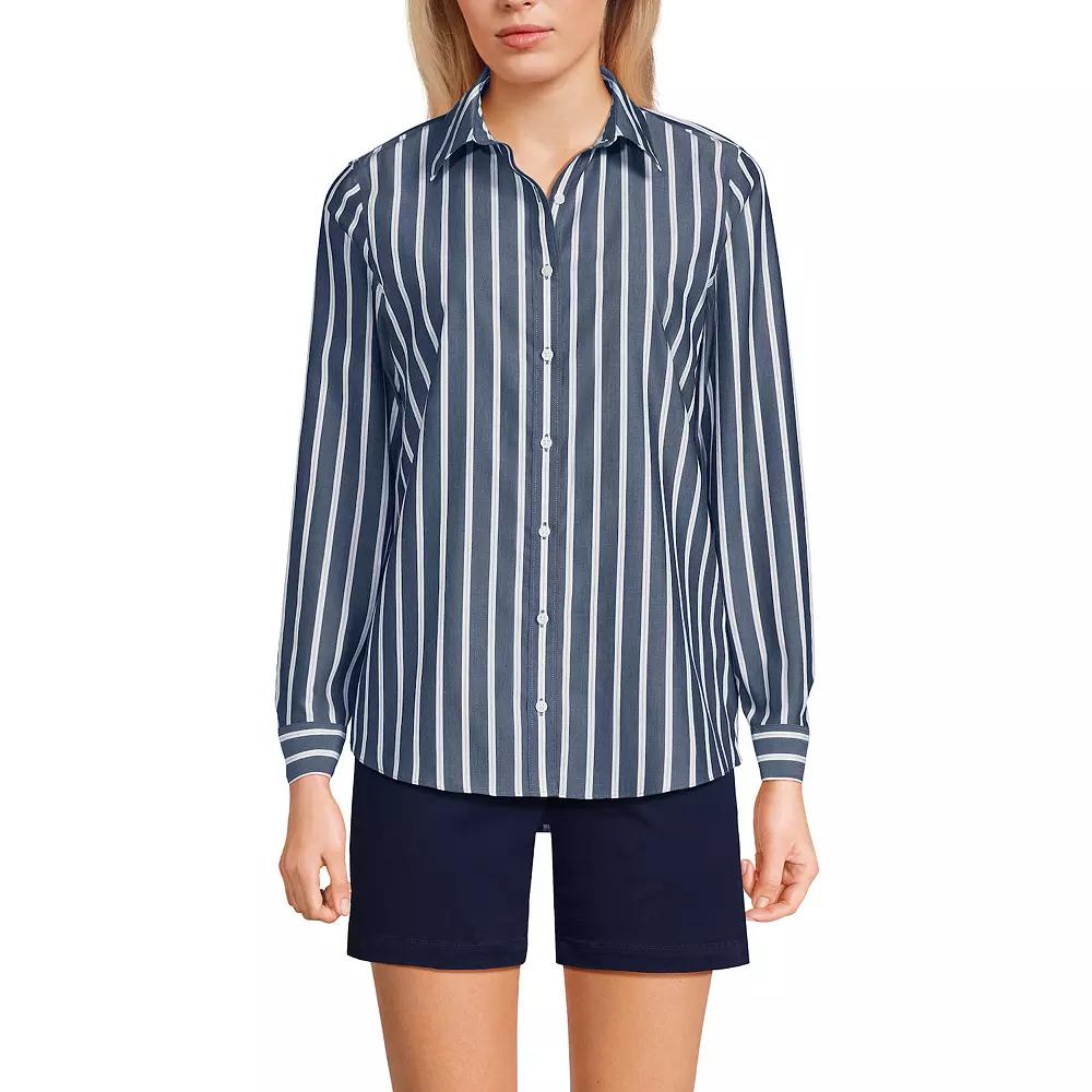 Women's Lands' End No-Iron Long Sleeve Supima Cotton Shirt,  Product Image