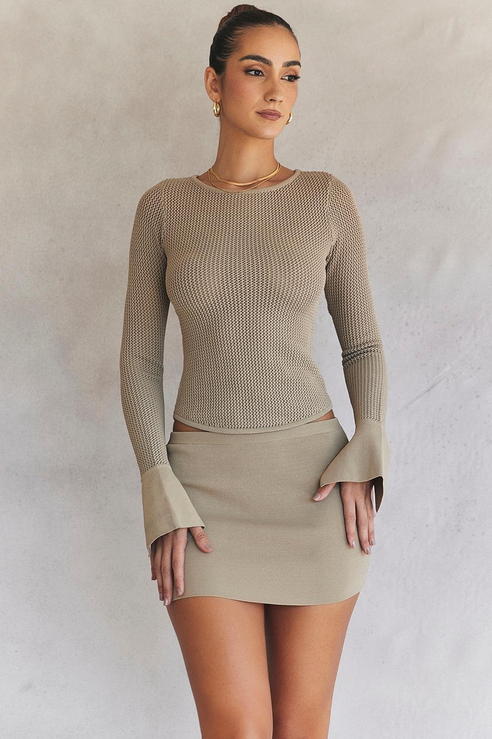 Mariella  taupe knit mini skirt - sale Product Image