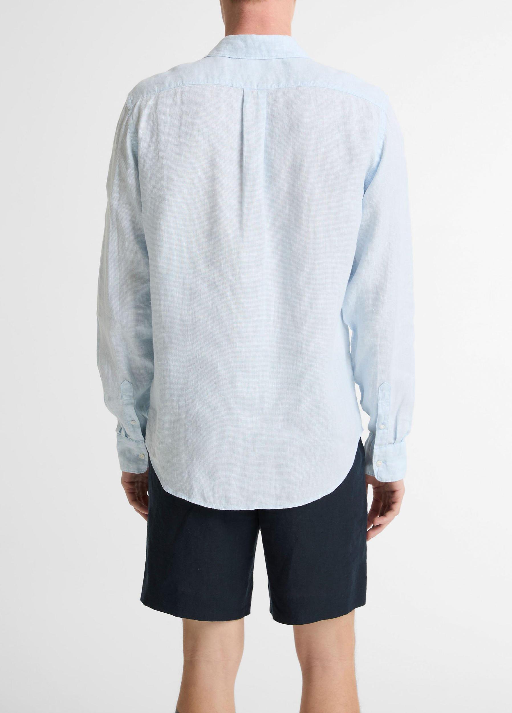 Houndstooth Linen Button-Front Shirt Product Image