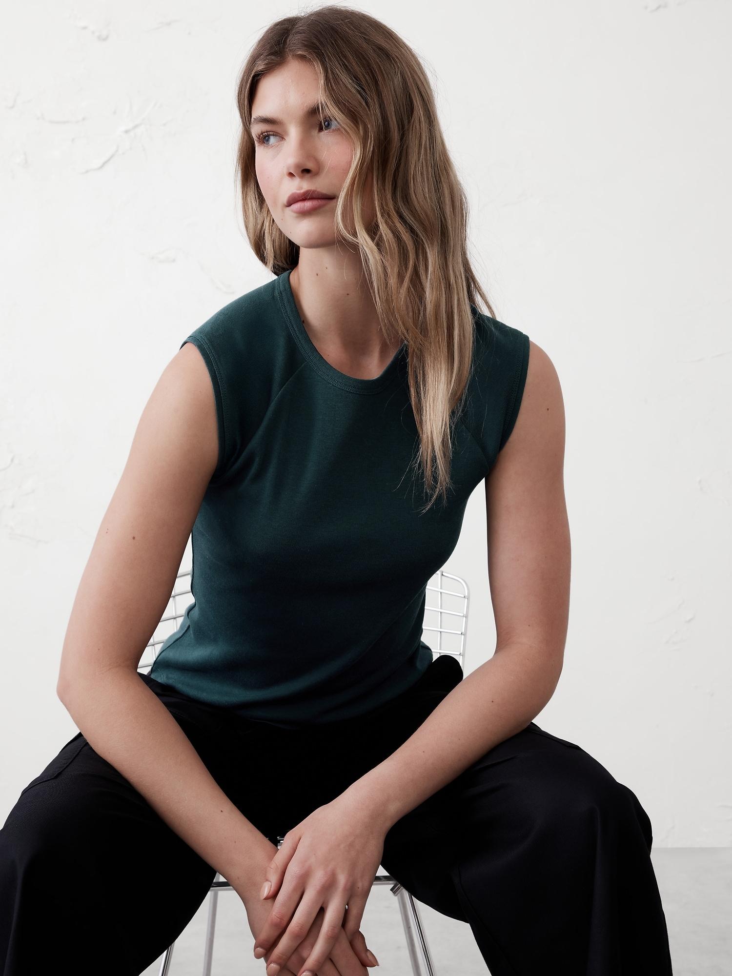 Ribbed High-Crew Top Product Image