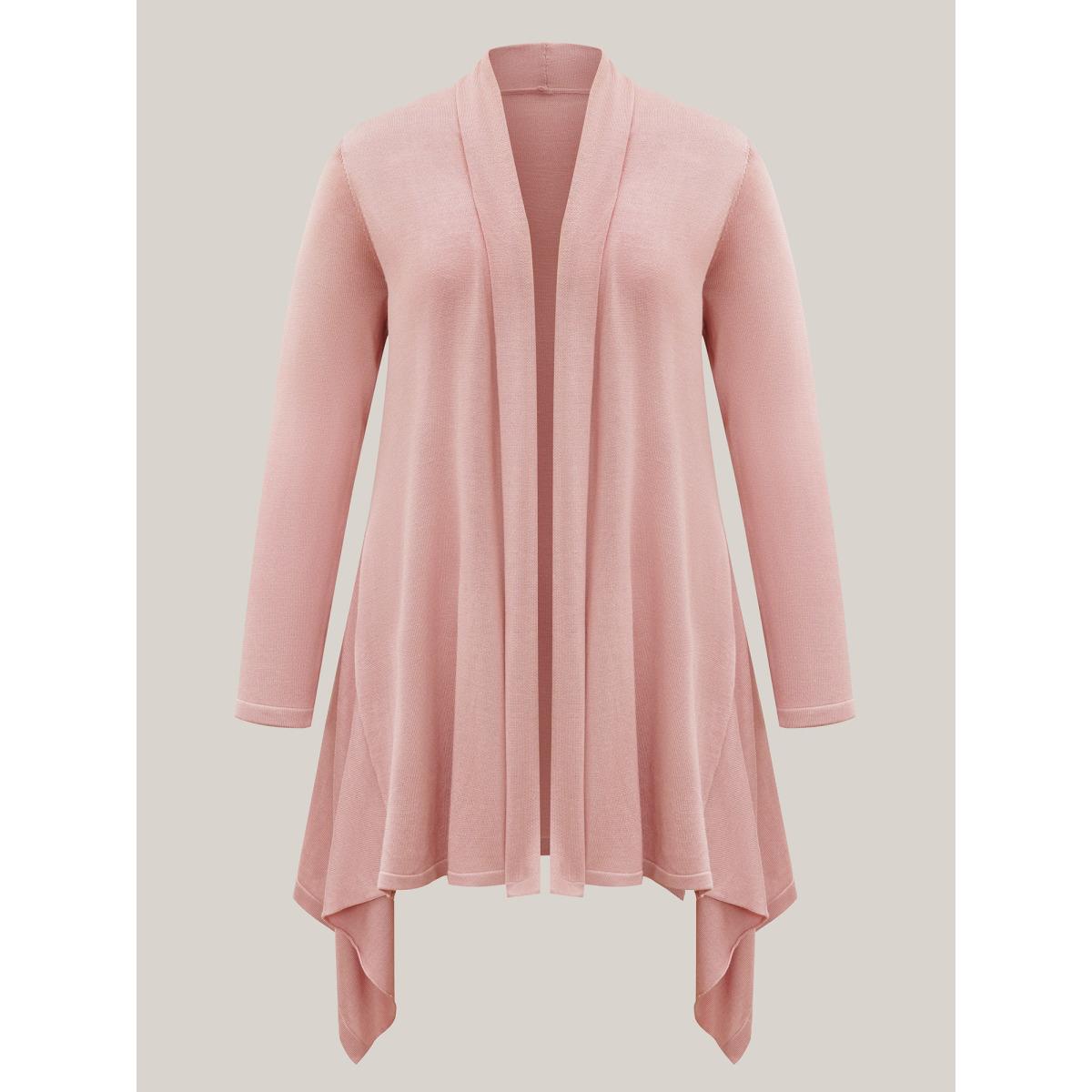 Plus Size Hi-Low Hem Open-Front Knit Cardigan Crepe Women Casual Loose Long Sleeve Everyday Cardigans BloomChic 22-24/3X Product Image