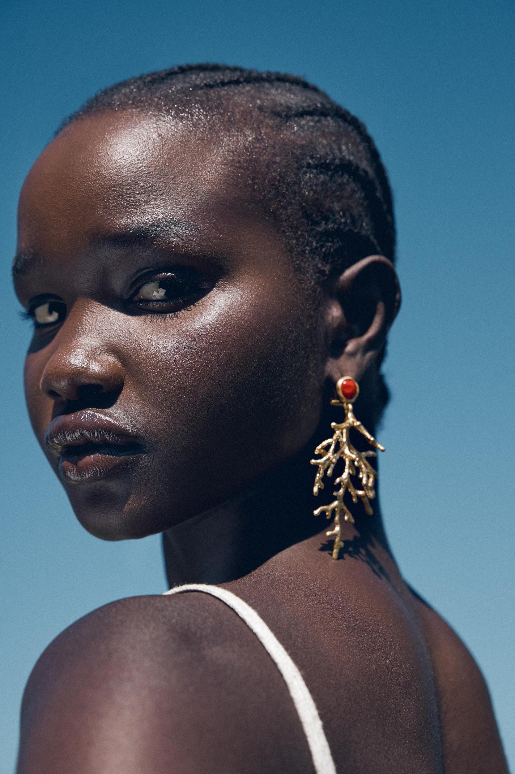 CORAL STONE EARRINGS Product Image