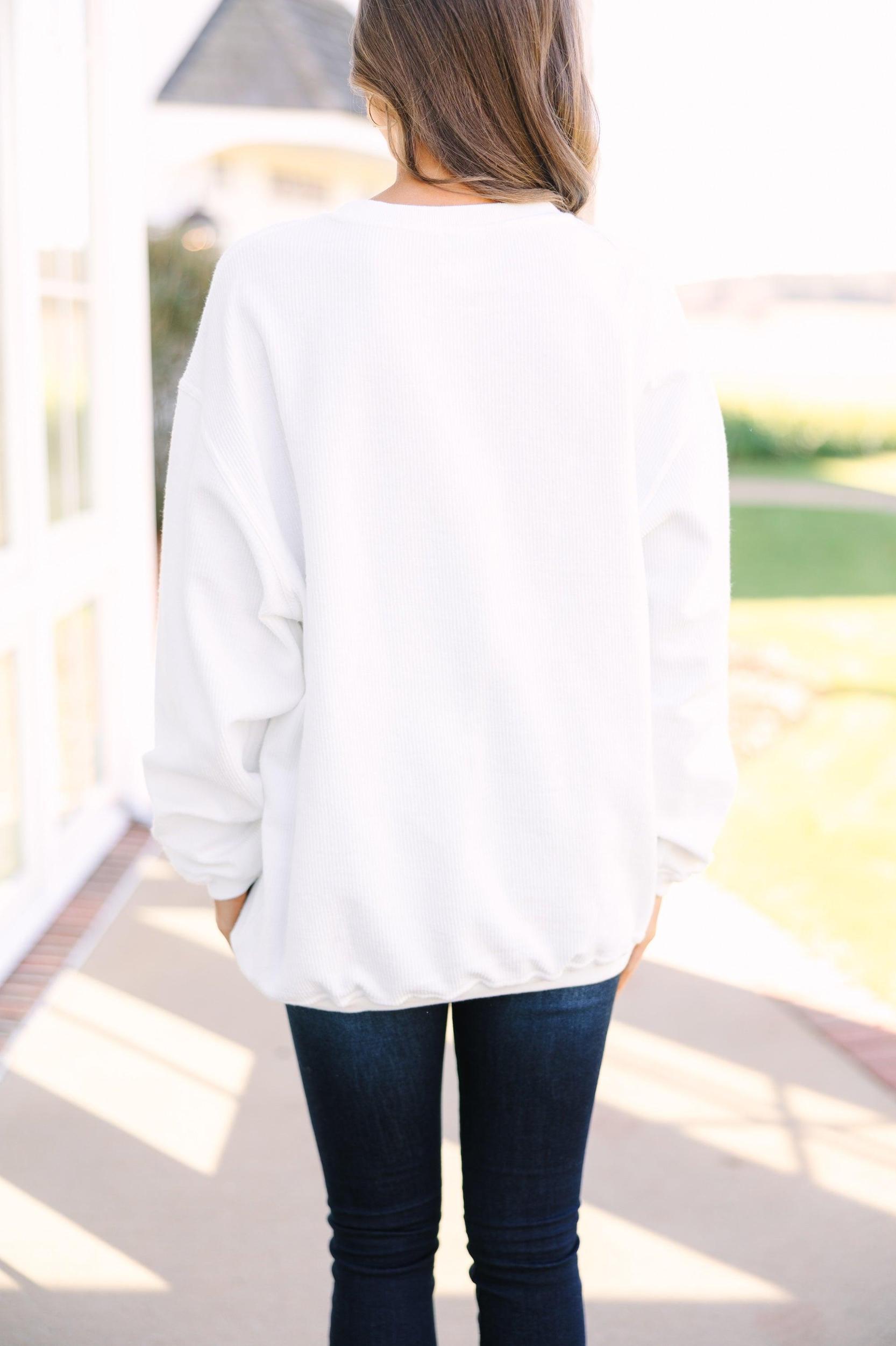 XOXO White Corded Graphic Sweatshirt Female Product Image
