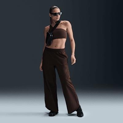 Womens Nike Sportswear Collection Mid-Rise Twill Track Pants | HM9054-220 Product Image