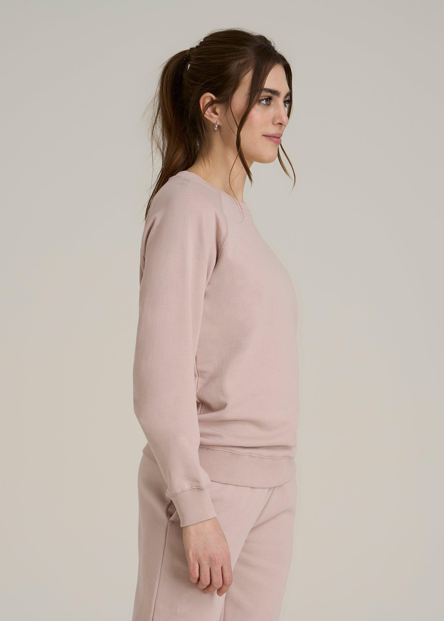 Wearever French Terry Crewneck Sweatshirt for Tall Women in Desert Rose Female Product Image