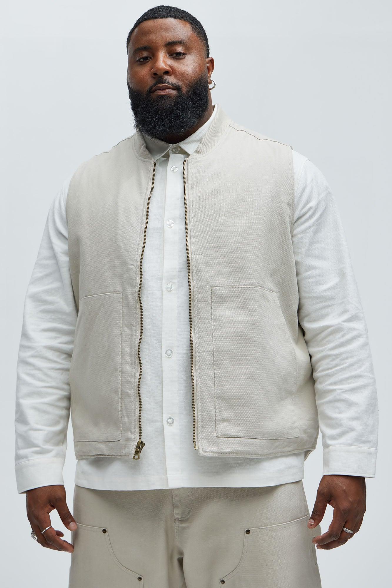 Alexander Utility Canvas Vest - Off White Product Image