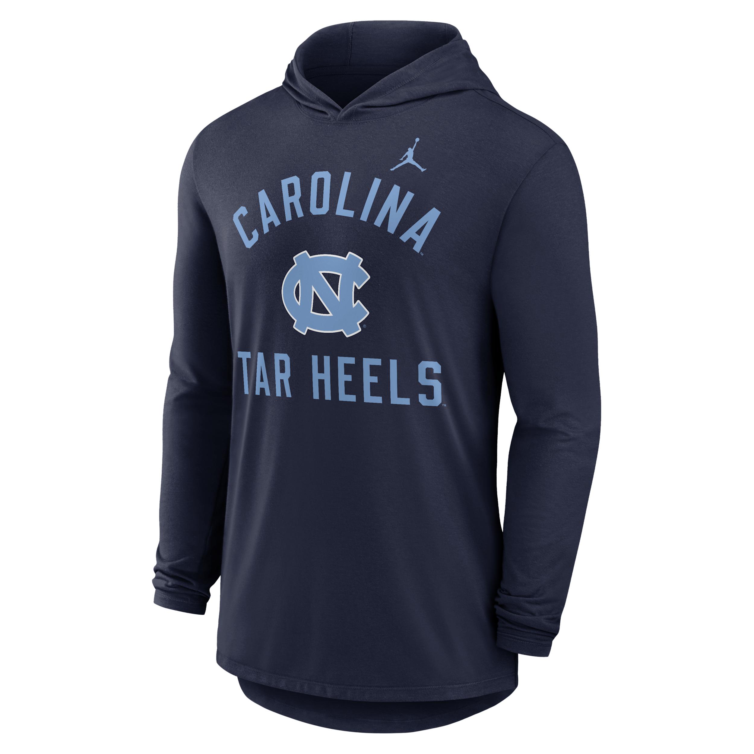 Mens North Carolina Campus Arch Jordan Brand Dri-FIT College Long-Sleeve Hooded T-Shirt | 0JNB41SNCN-SSR Product Image