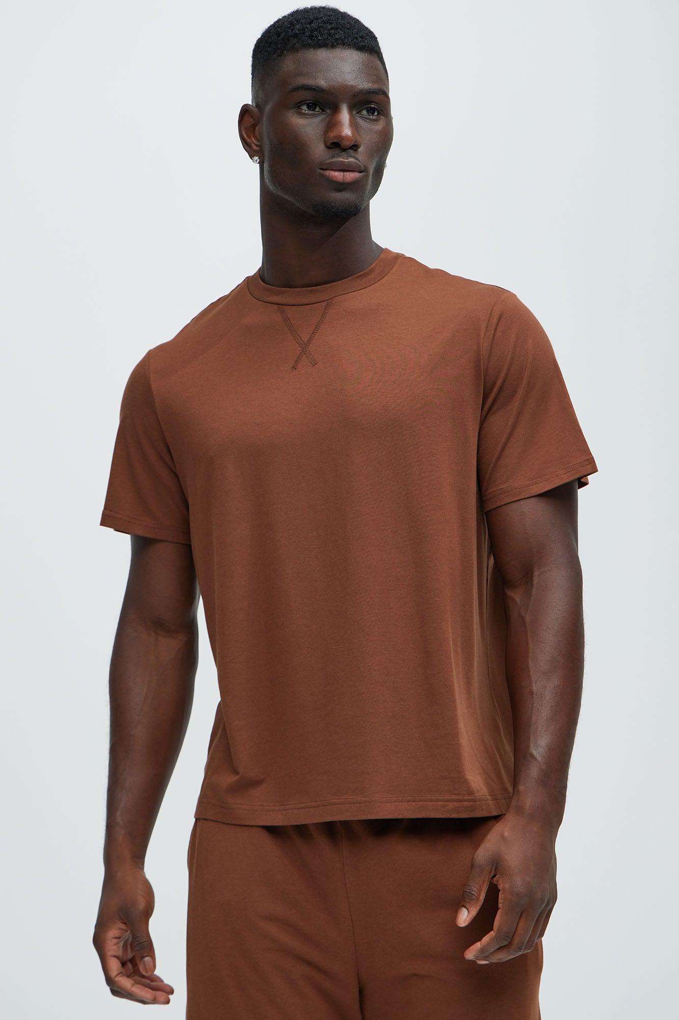 Essential Modal Lounge Short Sleeve Tee - Brown Product Image