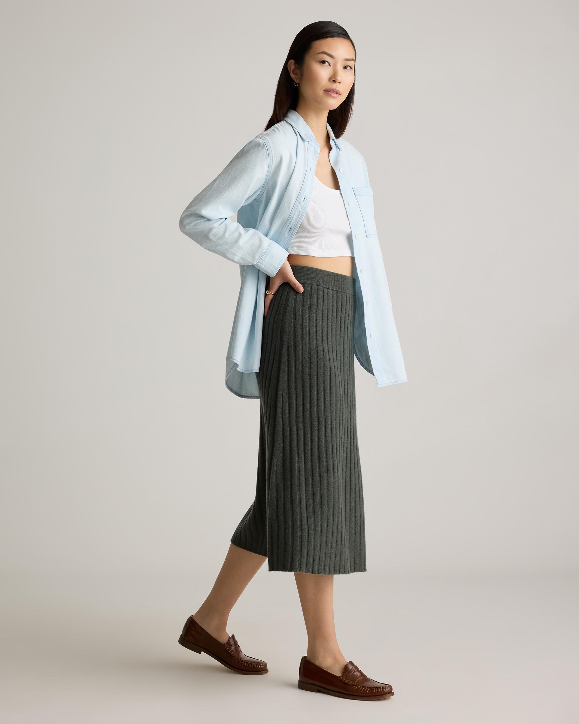 Quince | Women's Mongolian Cashmere Midi Skirt Product Image