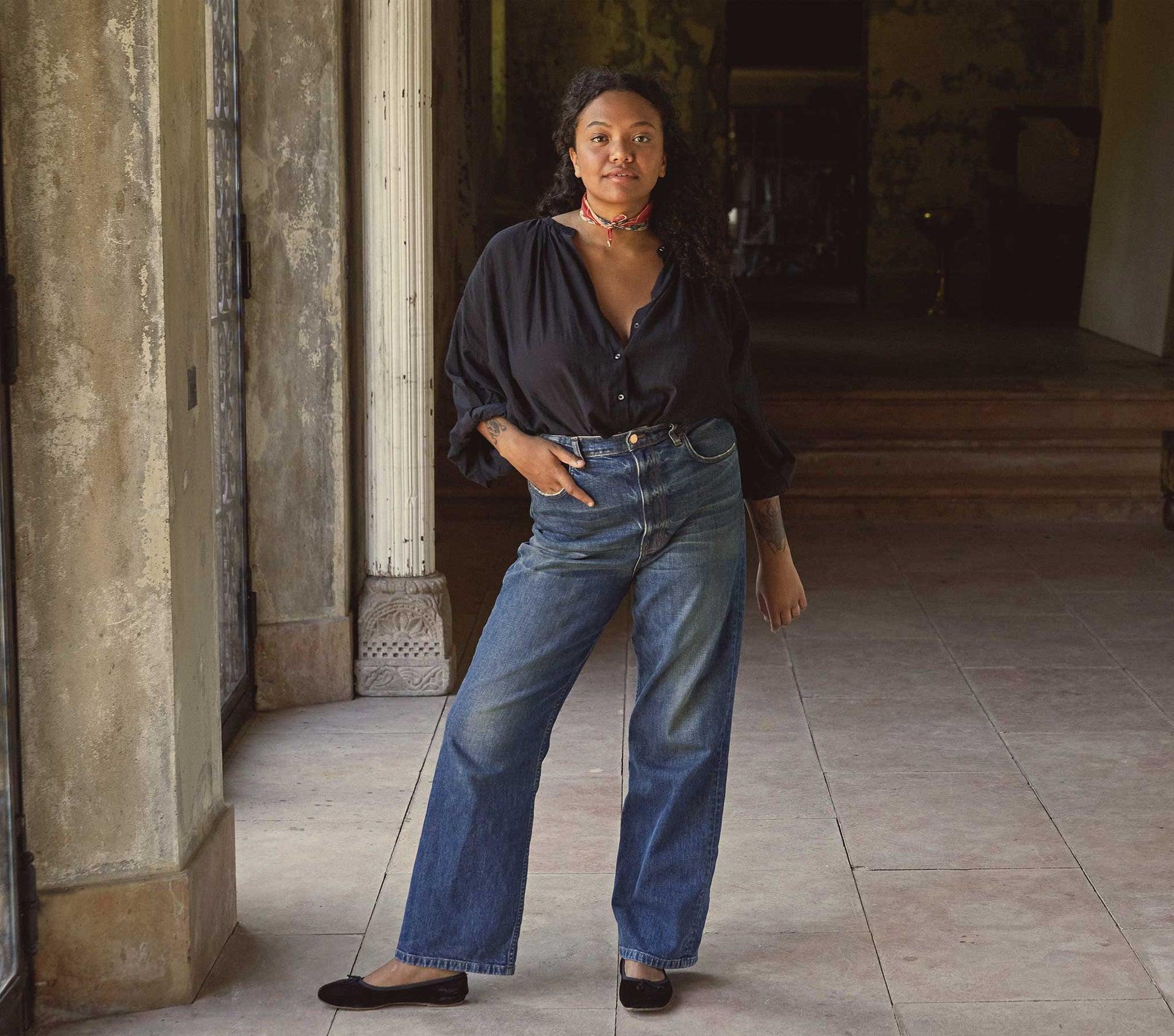 THE JANE BLOUSE -- BLACK Product Image