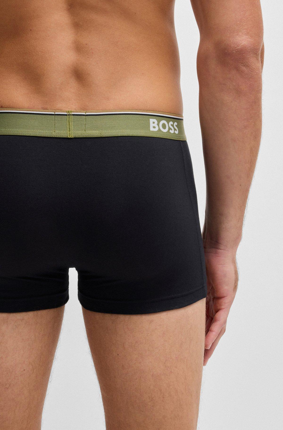Three-pack of stretch-cotton trunks with logo waistband Product Image