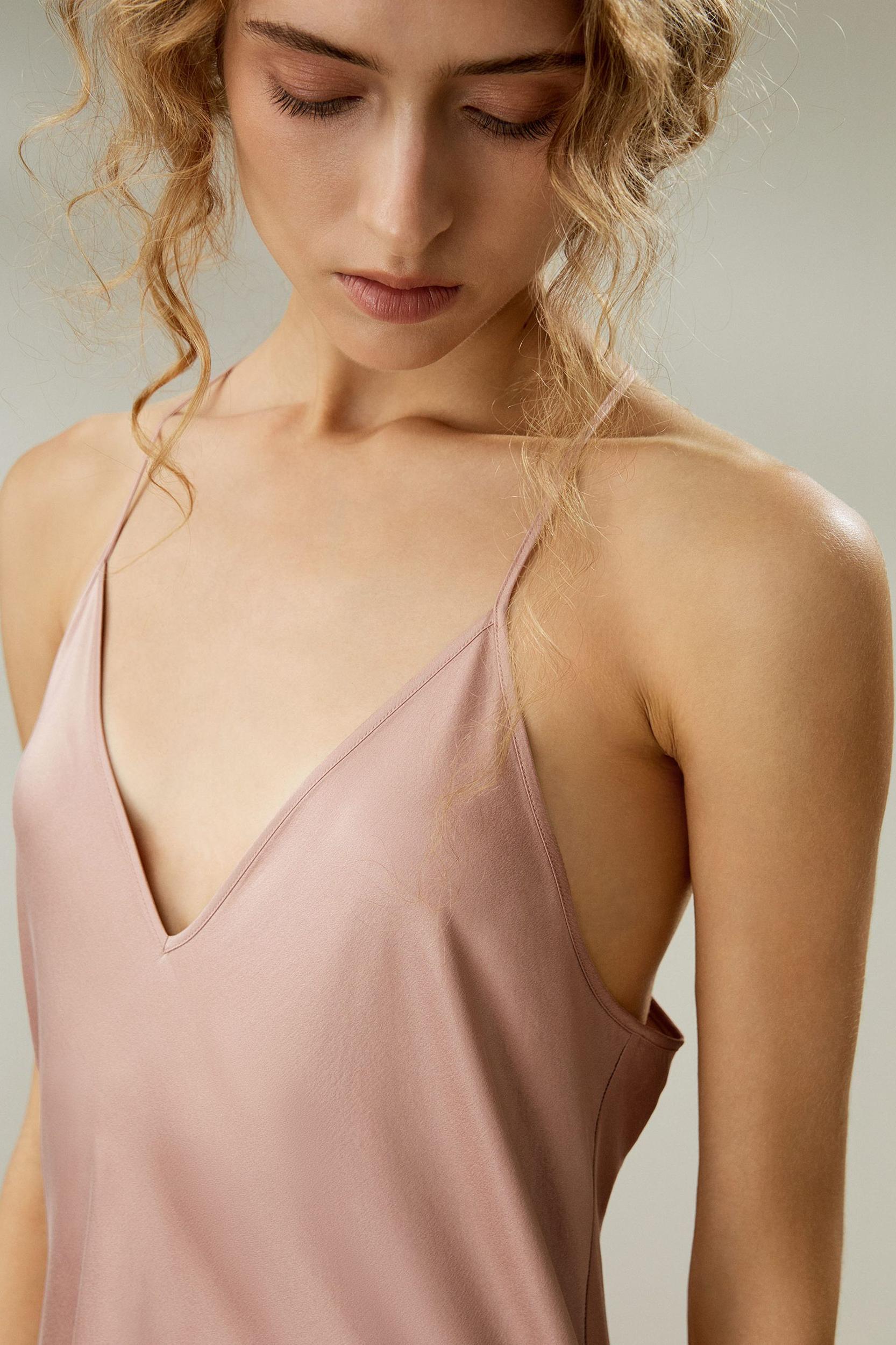 Minimalist Silk Suede Maxi Nightdress Product Image