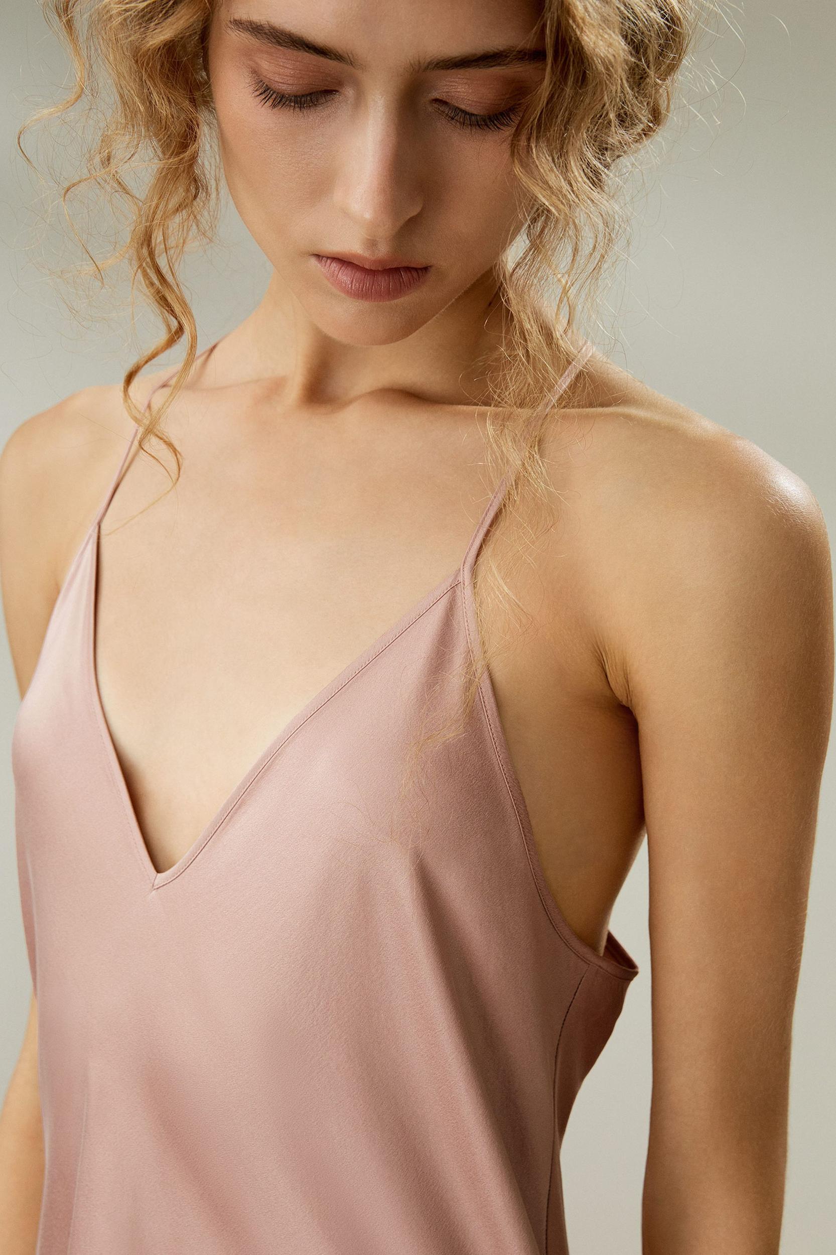 Minimalist Silk Suede Maxi Nightdress Product Image