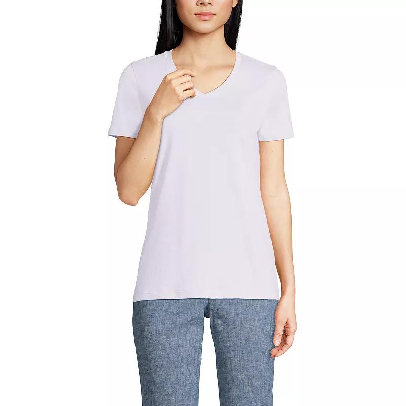 Petite Lands' End Relaxed-Fit Supima Cotton V-Neck Tee, Women's,  Product Image