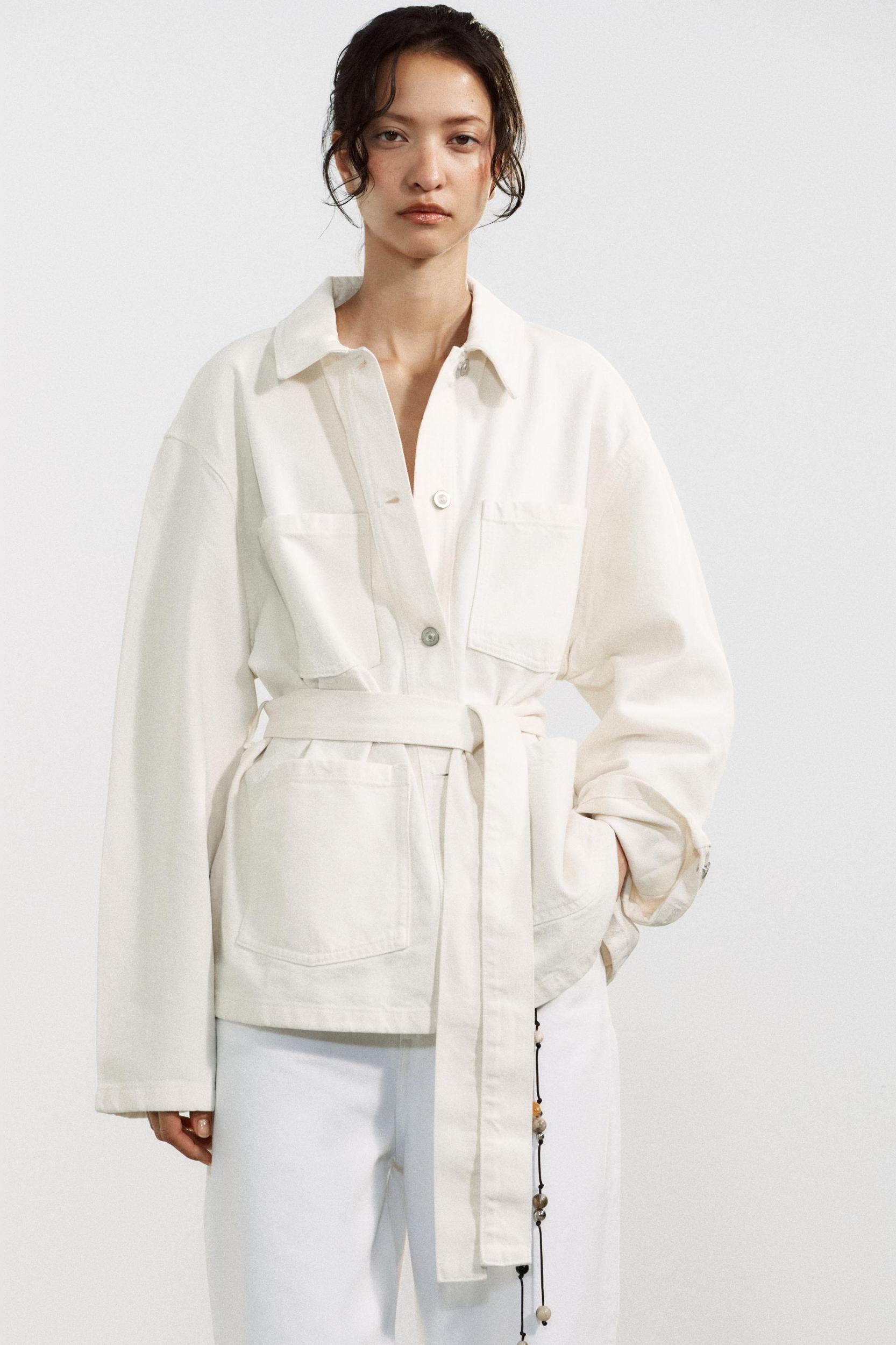 BELTED TRF DENIM JACKET Product Image