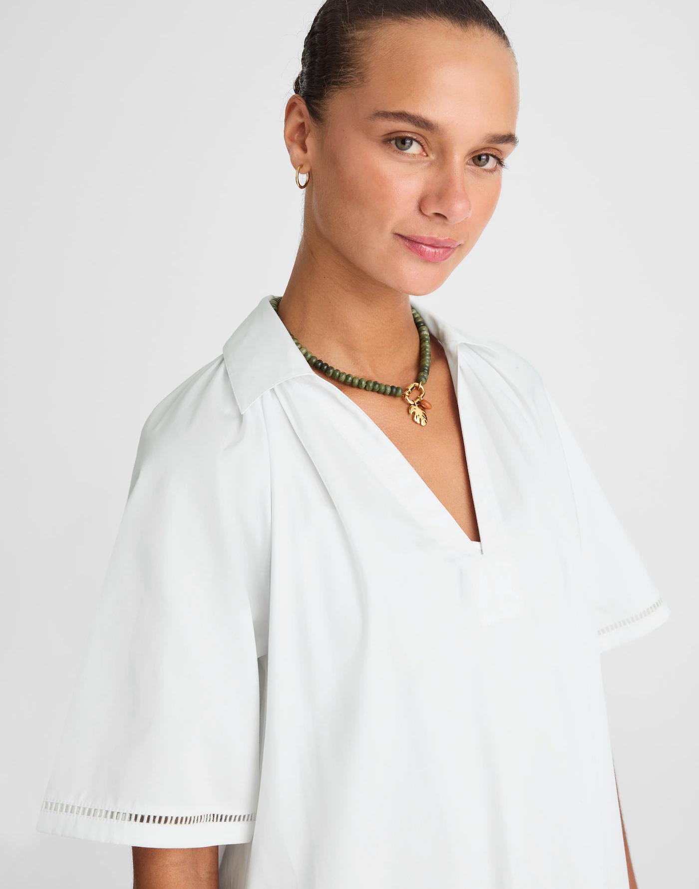 Poplin Splitneck Midi Shirtdress Product Image