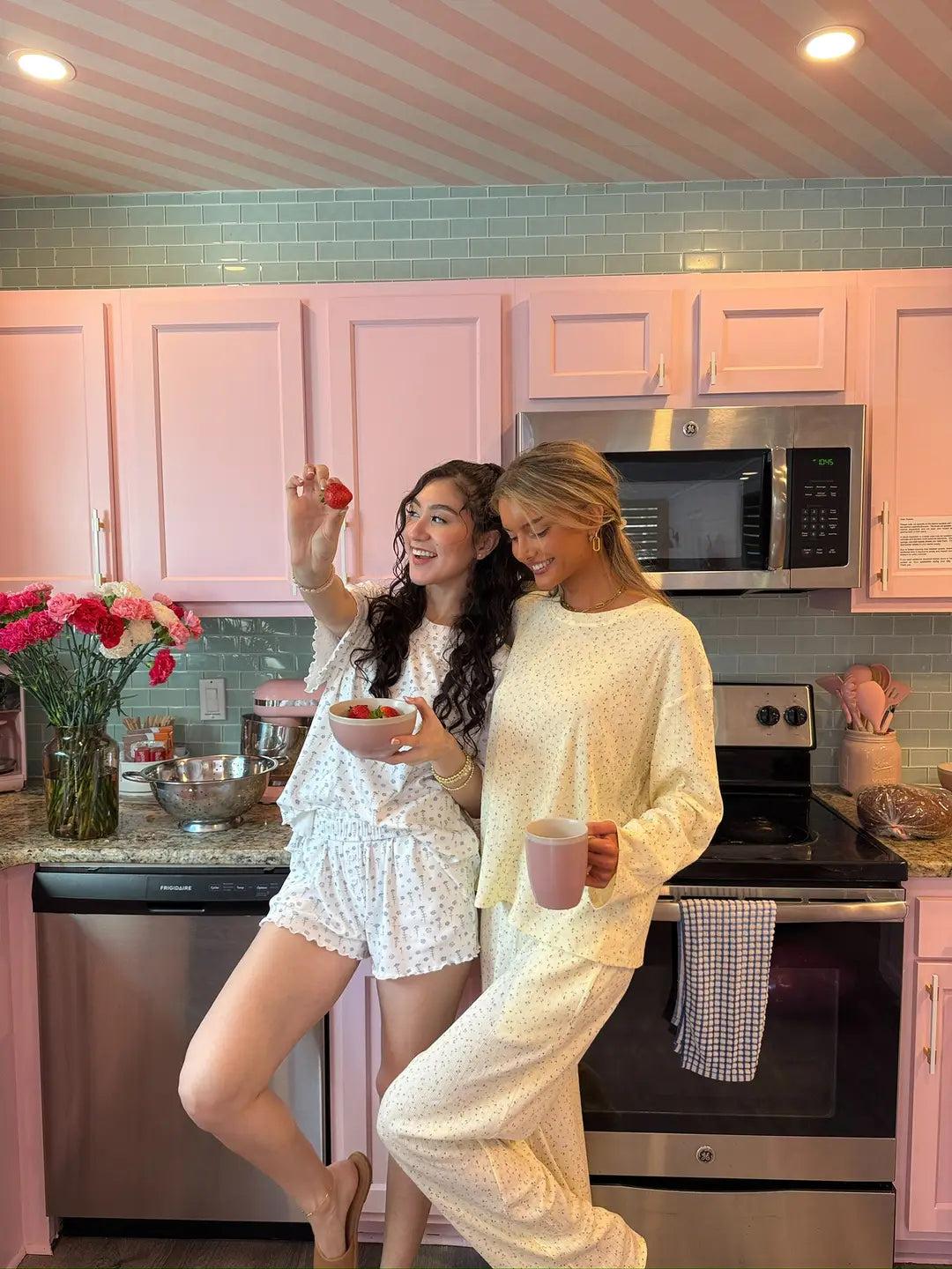 Lemon Floral Pajama Pants Product Image