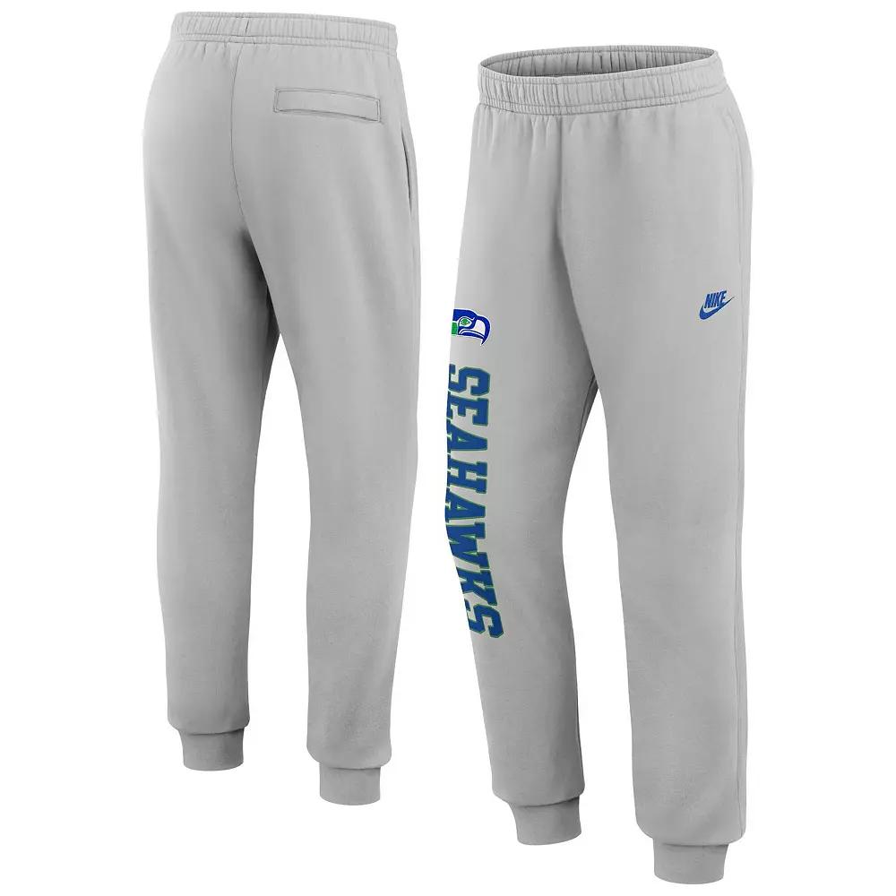 Men's Nike Silver Seattle Seahawks Rewind Club Fleece Joggers, Size: Small Product Image