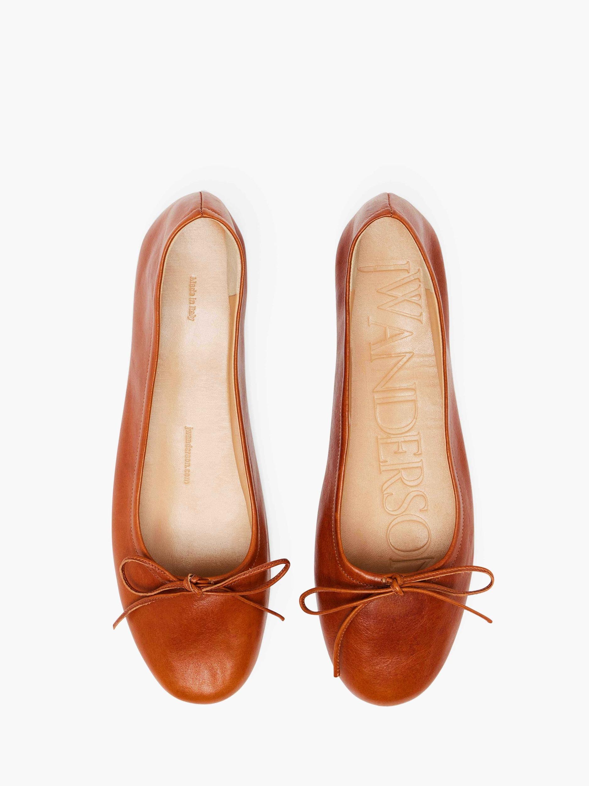 ROUND-TOE LEATHER BALLERINAS Product Image
