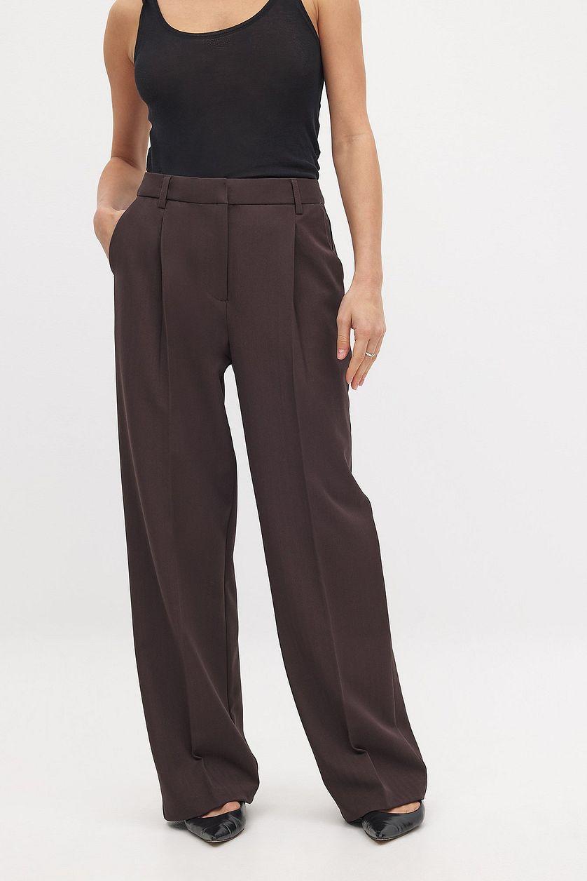 Wide High Waist Suit Pants Product Image