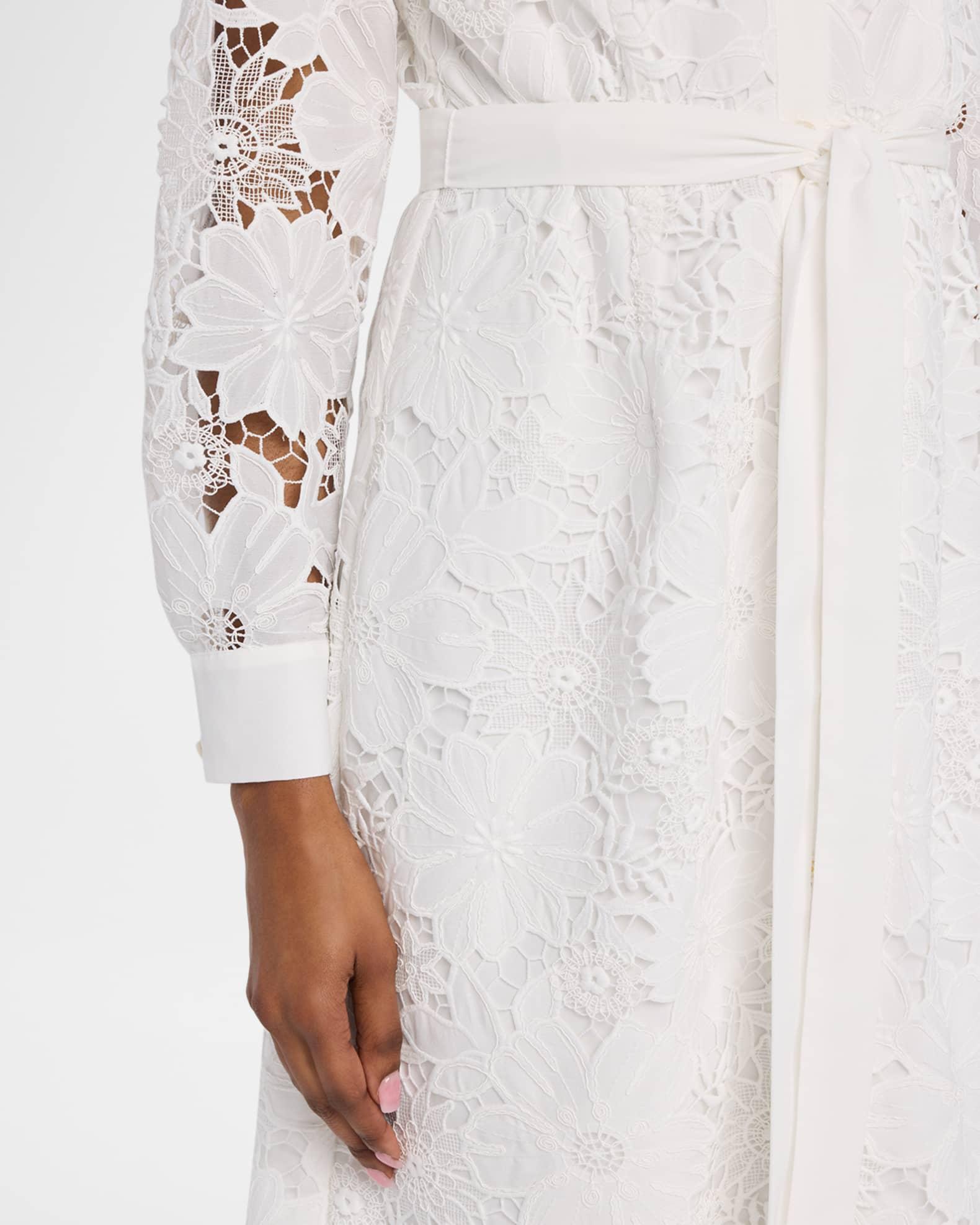 The Lilia Floral Lace Midi Shirtdress Product Image