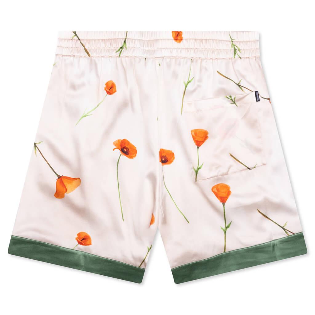 Color Block Silk Shorts - Poppy Ivory Male Product Image