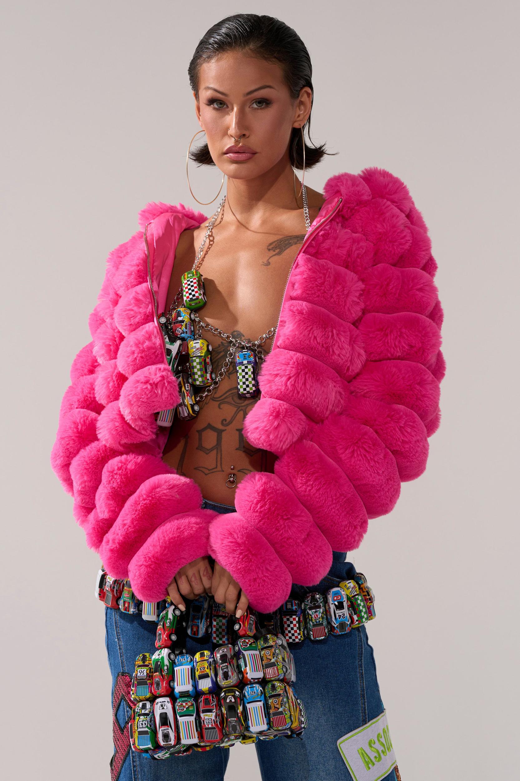 POPCORN FAUX FUR IN PINK Product Image