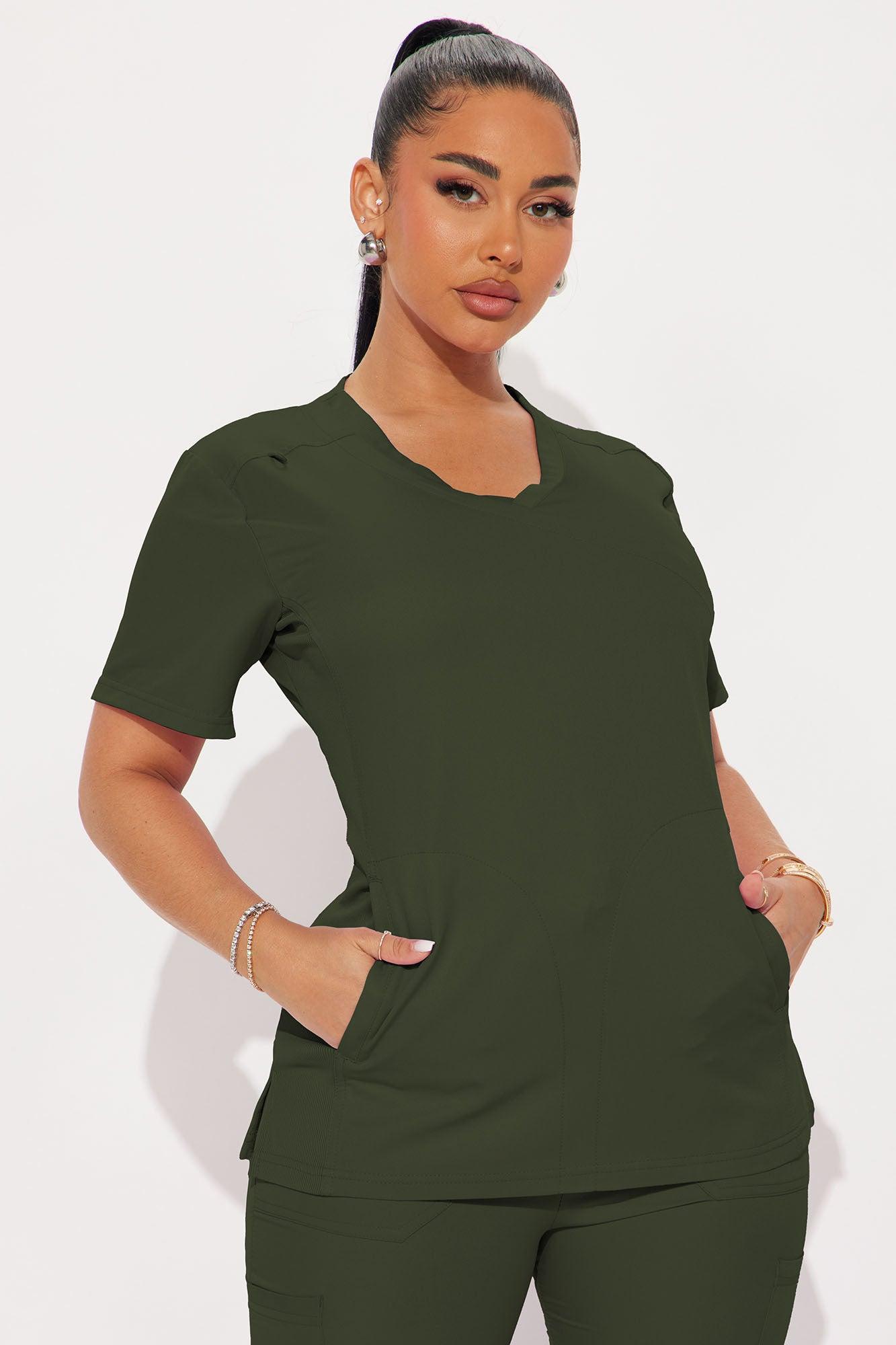 Get To Work Stretch Uniform Scrub Jogger Set - Olive Female Product Image