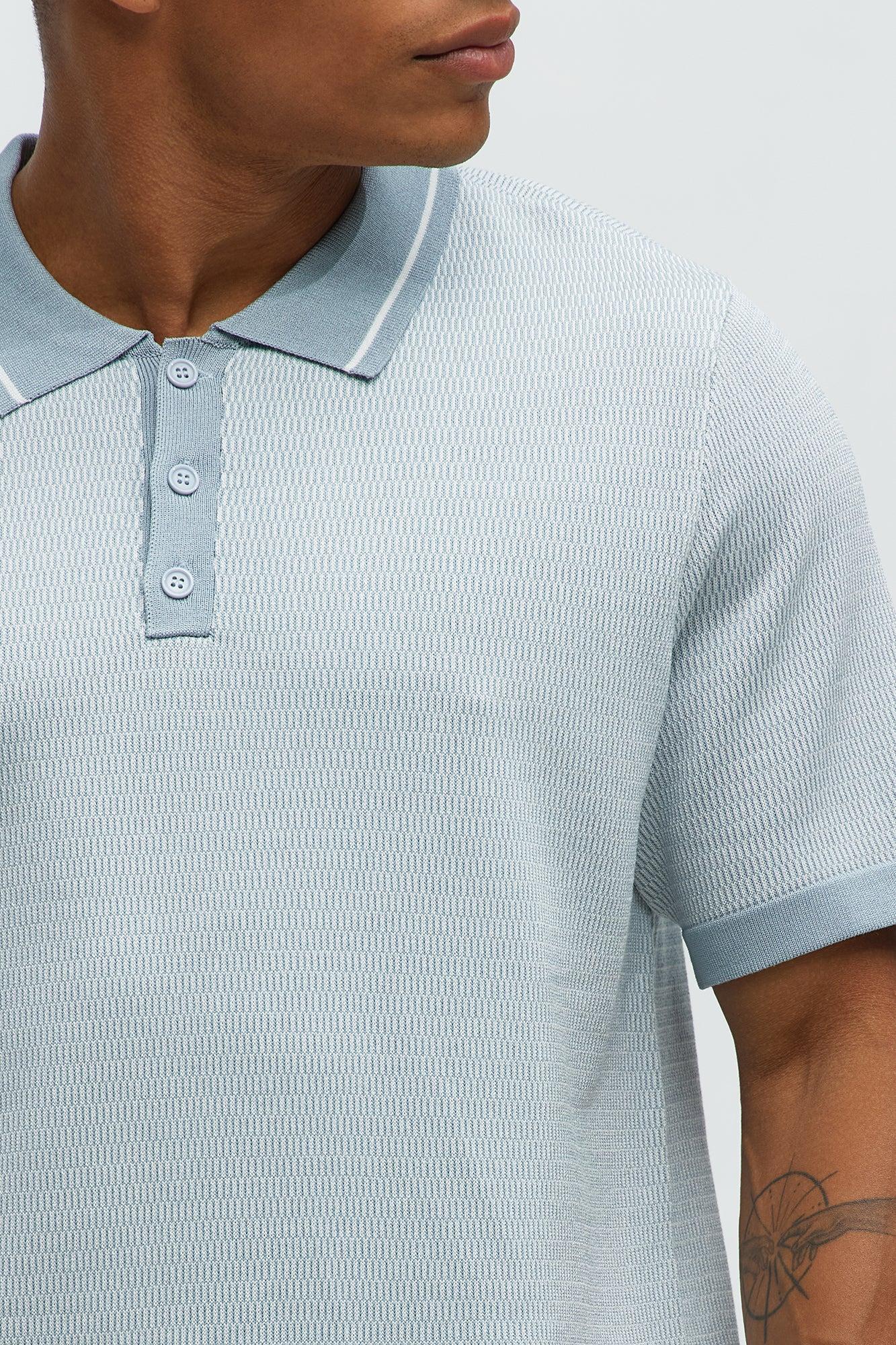 Calvin Textured Knit Polo - Grey/combo Product Image