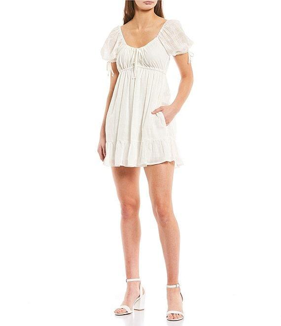 Honey & Sparkle Short Sleeve Tie Front Fit-And-Flare Dress Product Image