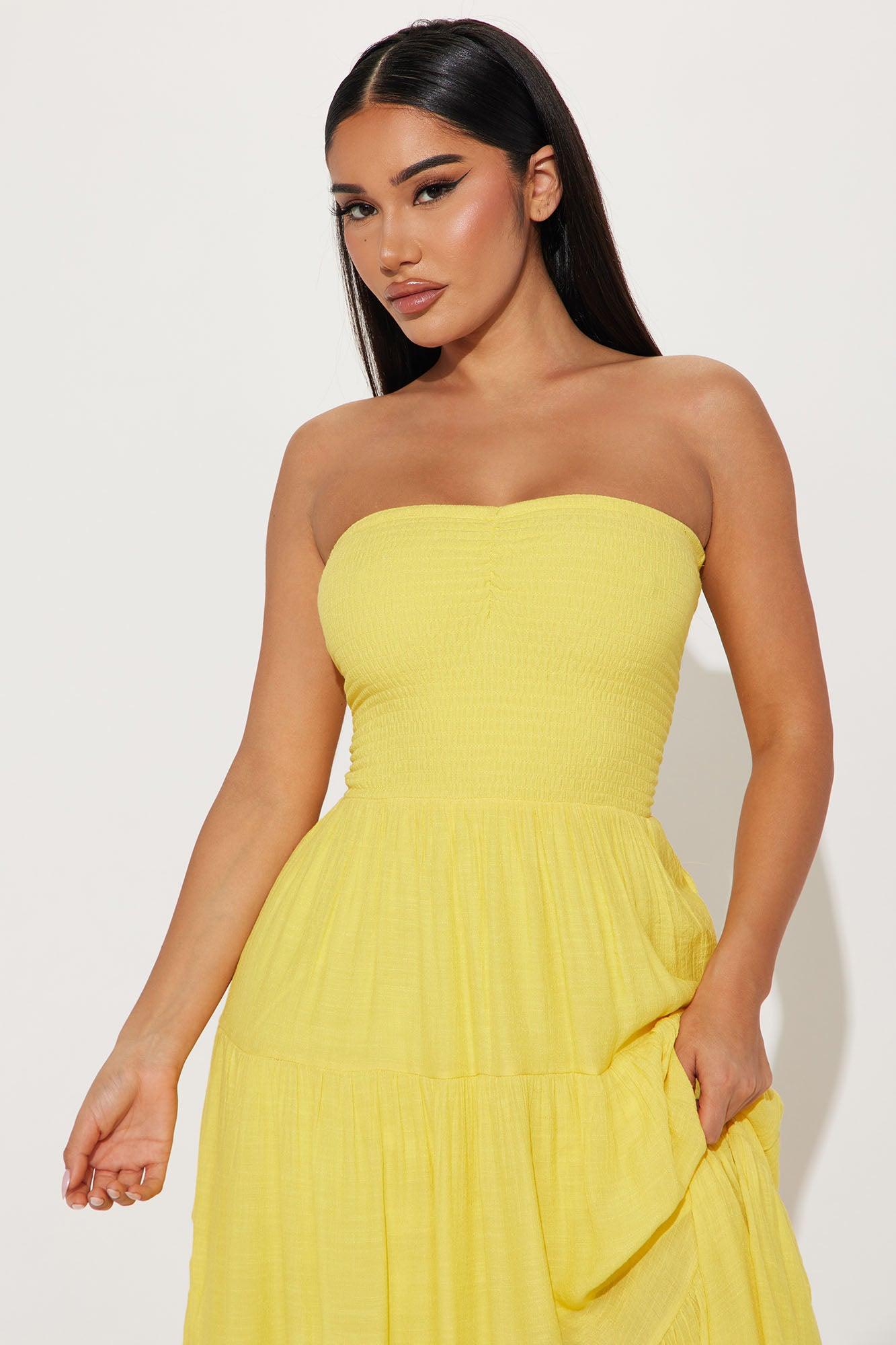 Almafi Coast Maxi Dress - Yellow Product Image