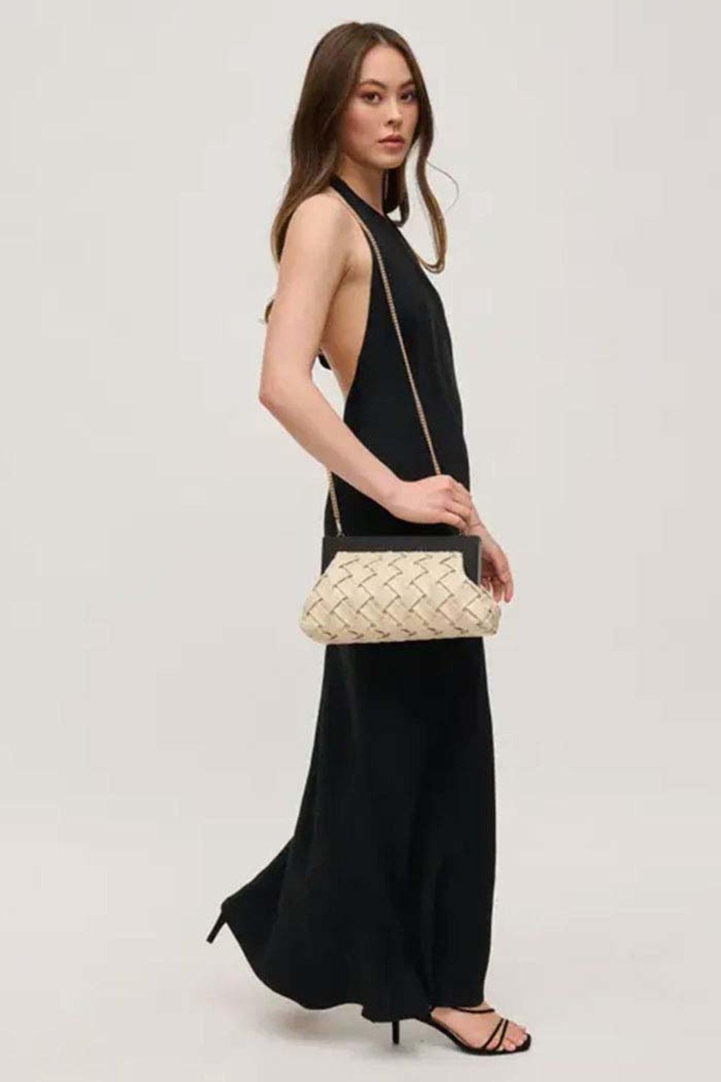 Woven Wooden Frame Clutch Product Image