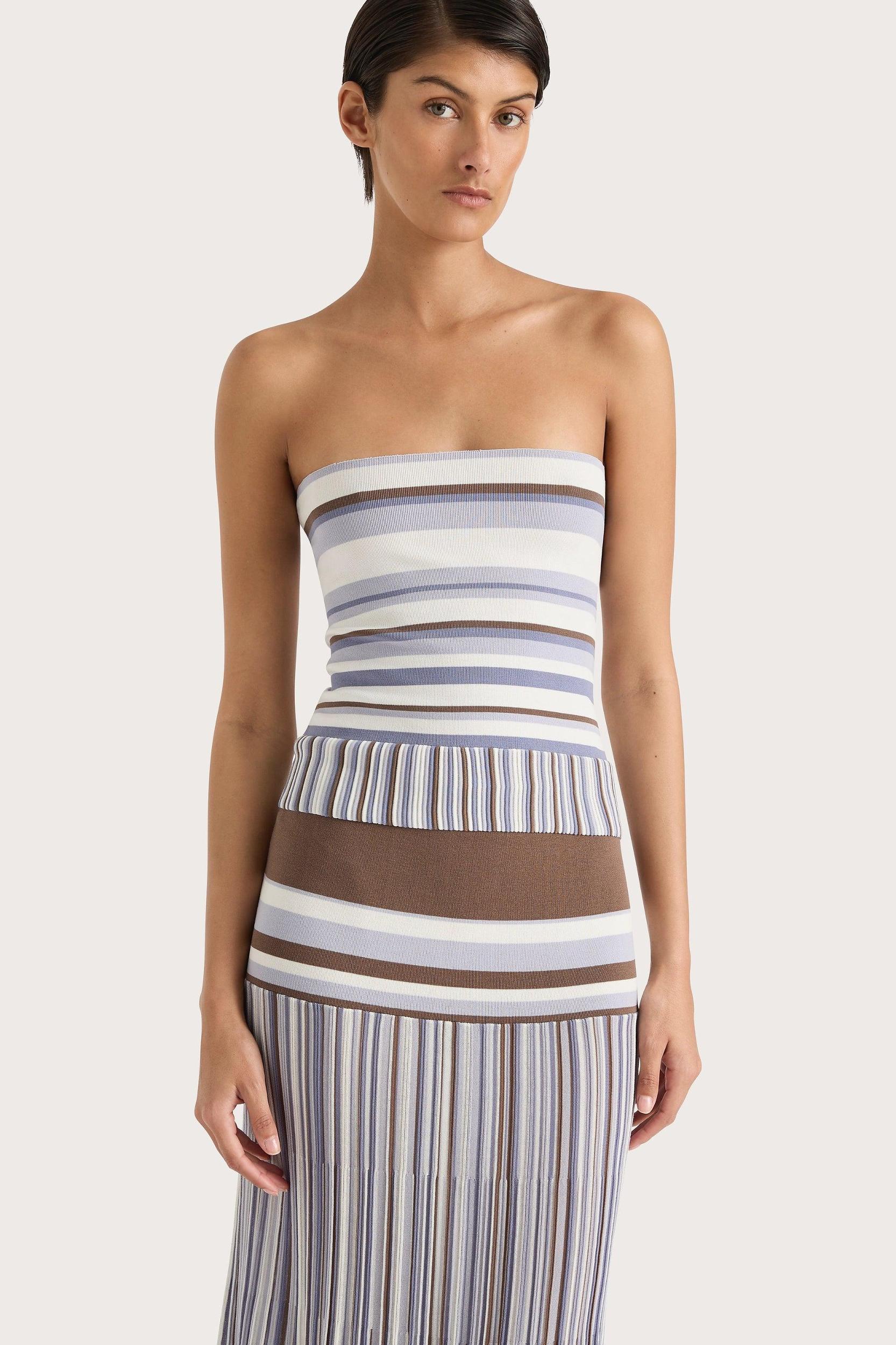 Citara Skirt Pale Blue Stripe Product Image