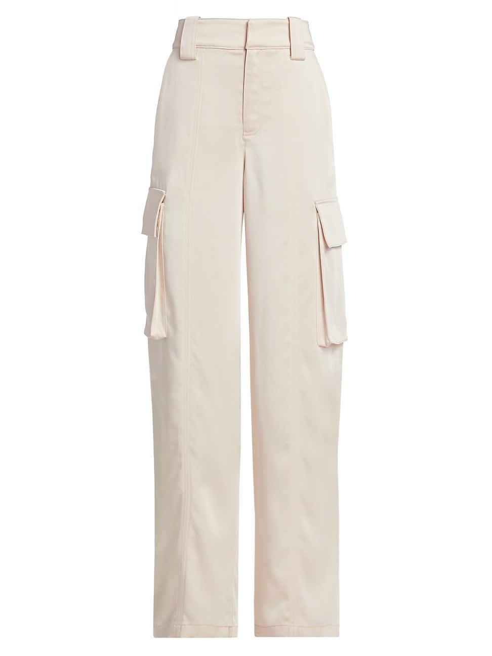 Womens Bryan Wide-Leg Satin Cargo Pants Product Image