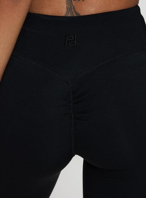 Dellah Ruched Back Leggings Black Product Image