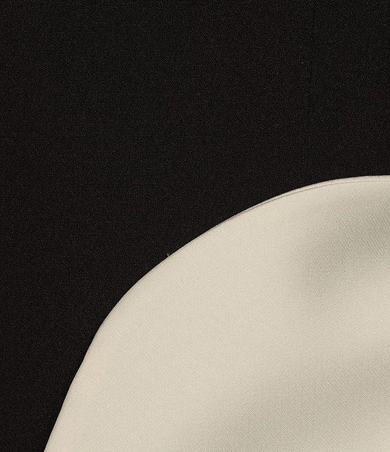 Gianni Bini Layla Crepe Crew Neck Long Sleeve Flower Applique Mini Dress Product Image