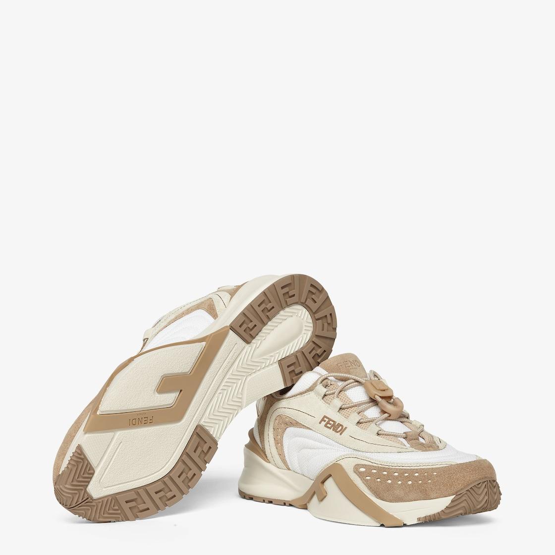 Fendi FlowBeige mesh and suede low tops Product Image