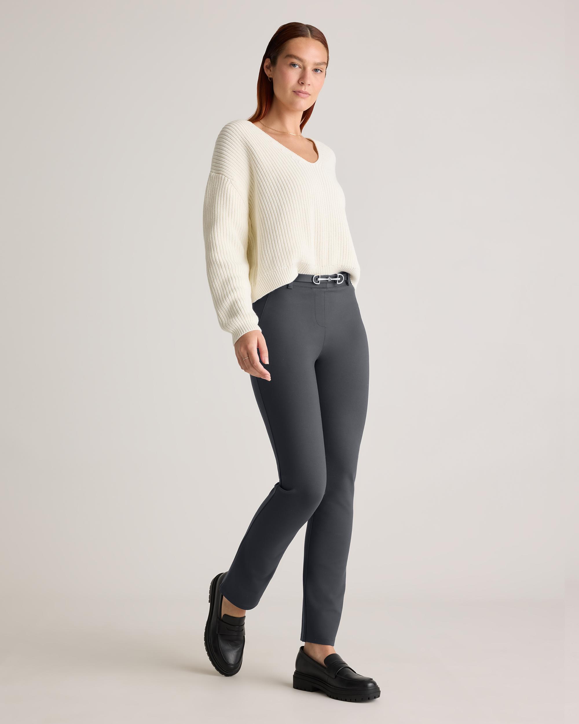 Quince | Women's Ultra-Stretch Ponte Straight Leg Pants Rayon Product Image