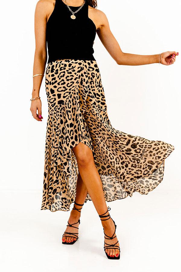 Only Sunshine Leopard Skirt In Iced Mocha Product Image