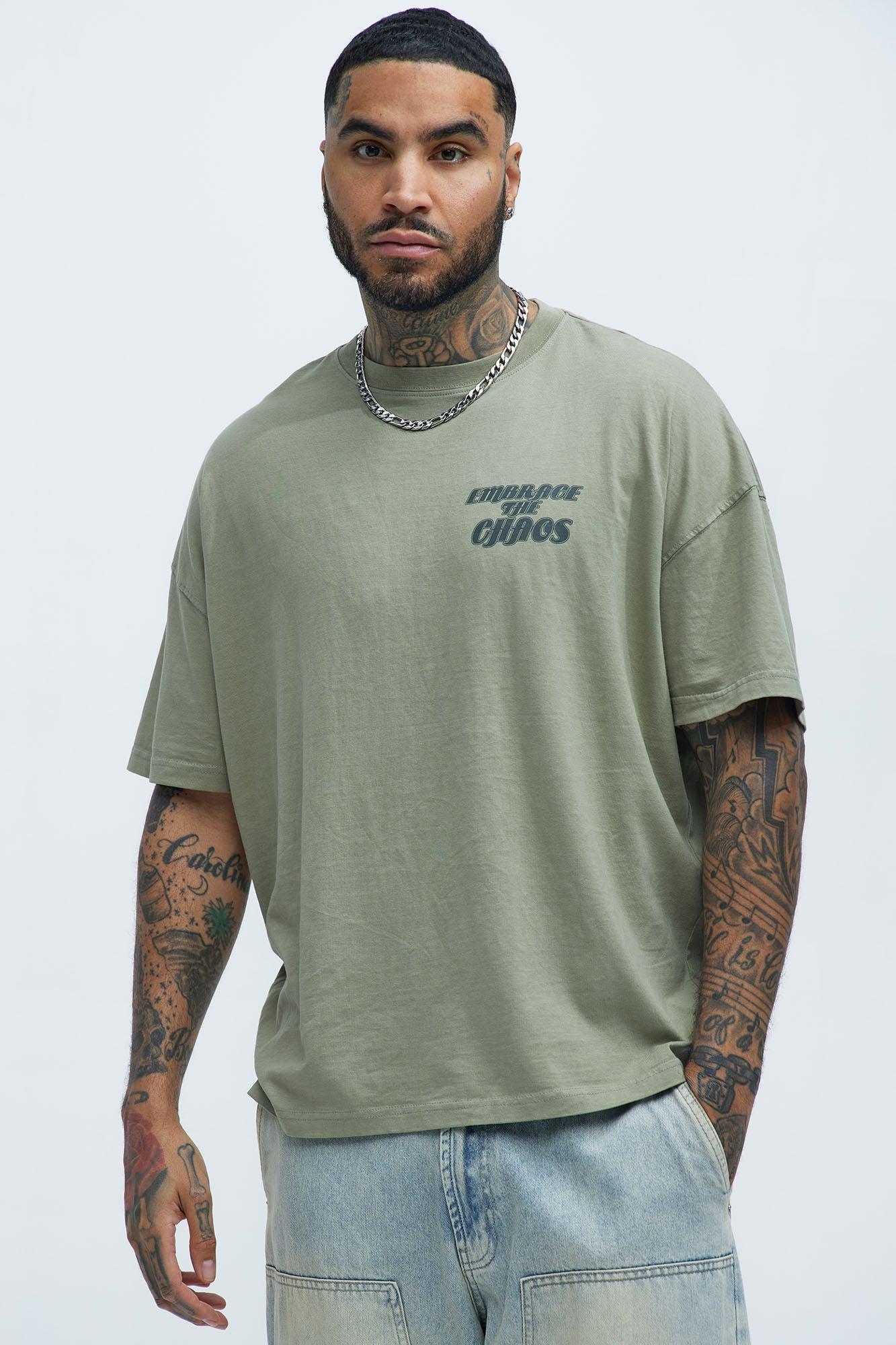Embrace Chaos Oversized Short Sleeve Tee - Olive Product Image