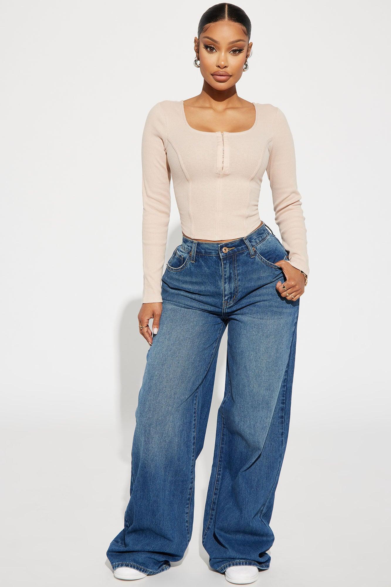Chelsea Drop Waist Baggy Jeans - Medium Wash Product Image