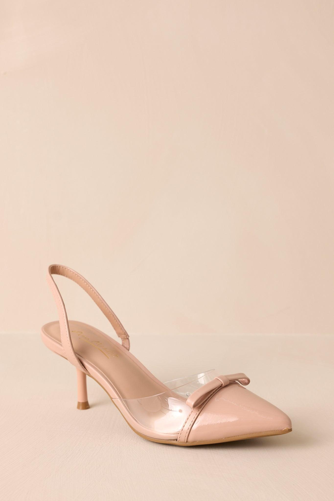 Elegant Lift Beige Slingback Kitten Heels Product Image